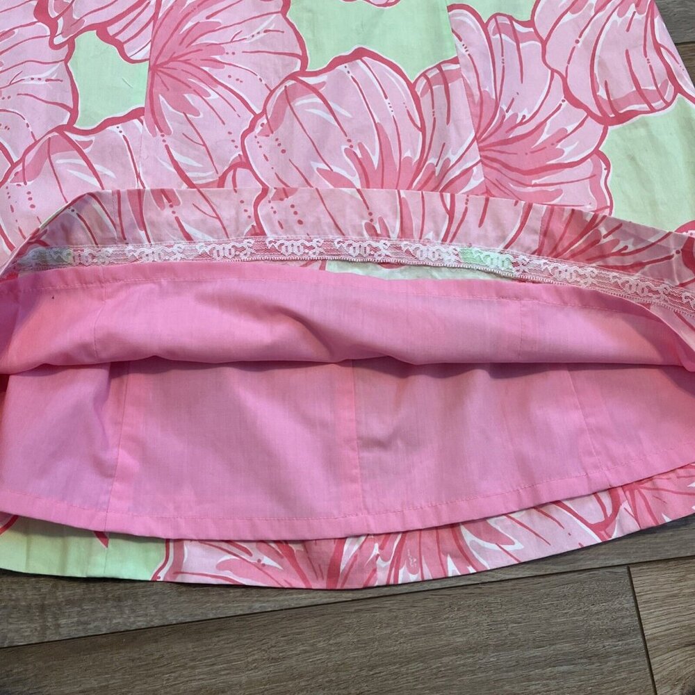 Women's Lilly Pulitzer Sabrina Dress SZ 6 Strapless Green Pink Floral VTG NOS - Picture 8 of 12